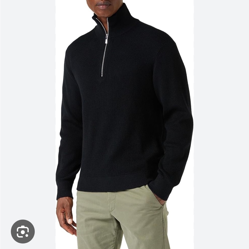 Armani Exchange Quarter Zip Pullover Sweater in Heathered Grey size M